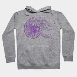 Tears of the Indigo Nautilus - Geometric Art - Septcho21 Hoodie